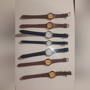 Elegant Gold and Brown Women Watch Set